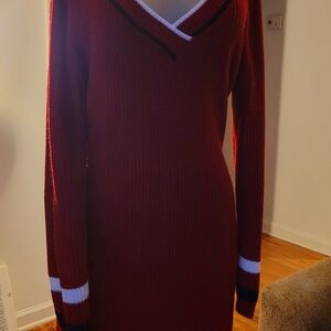 Women's V-Neck Red Sweater